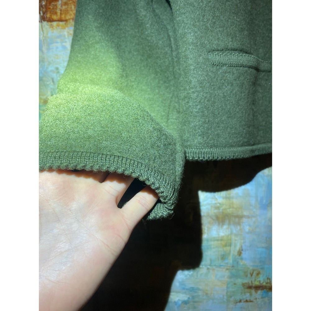 Geiger Austria Womens Boiled Wool Jacket Forest Green Tyrolean Button Cardigan L - Picture 3 of 7